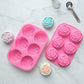 3-Piece Rose Swirl Silicone Baking Mold Set Round Flower Cake Chocolate Candy Soap Mold