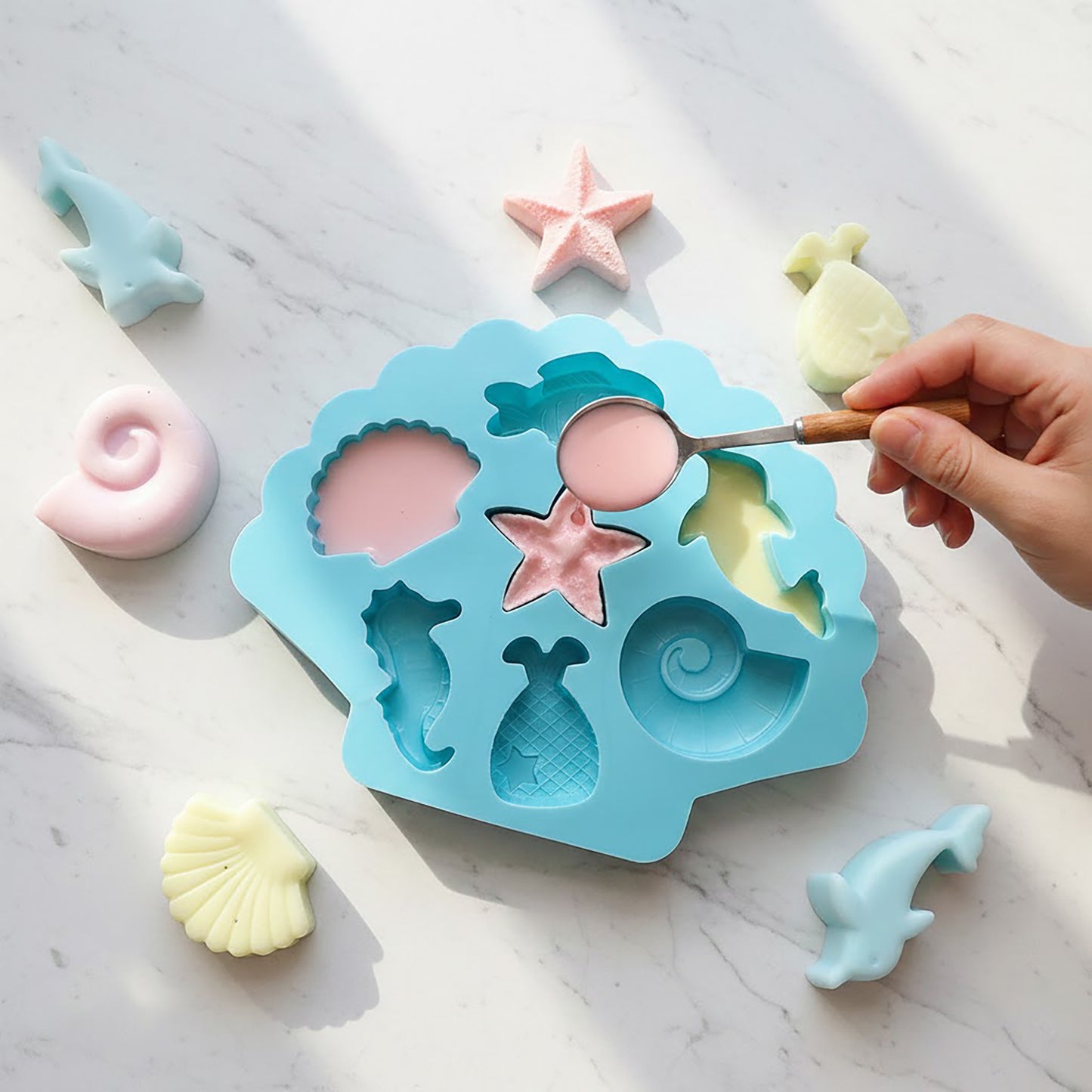 3-Piece Ocean Theme Silicone Baking Mold Set Sea Life Cake Chocolate Candy Soap Mold