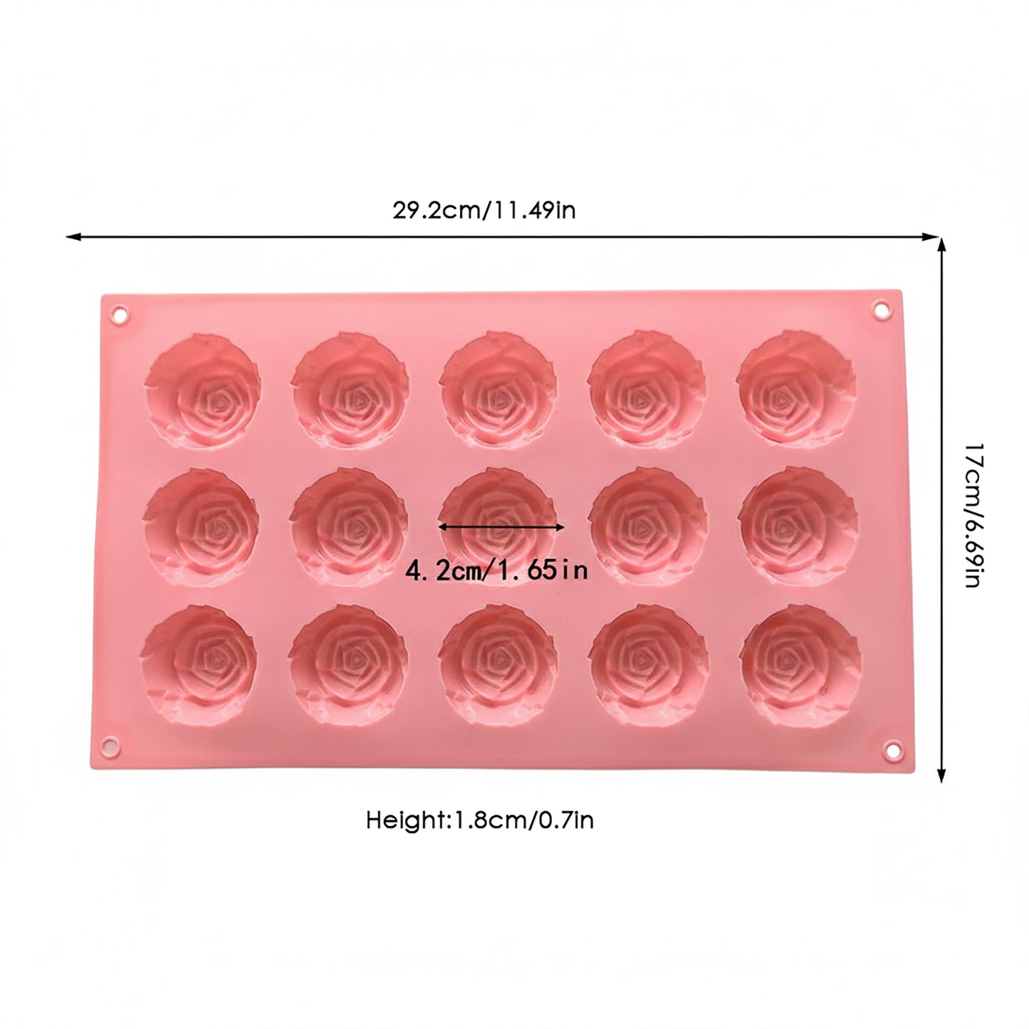 3-Piece Rose Flower Silicone Baking Mold Set Mini Round Cake Chocolate Candy Soap Mold