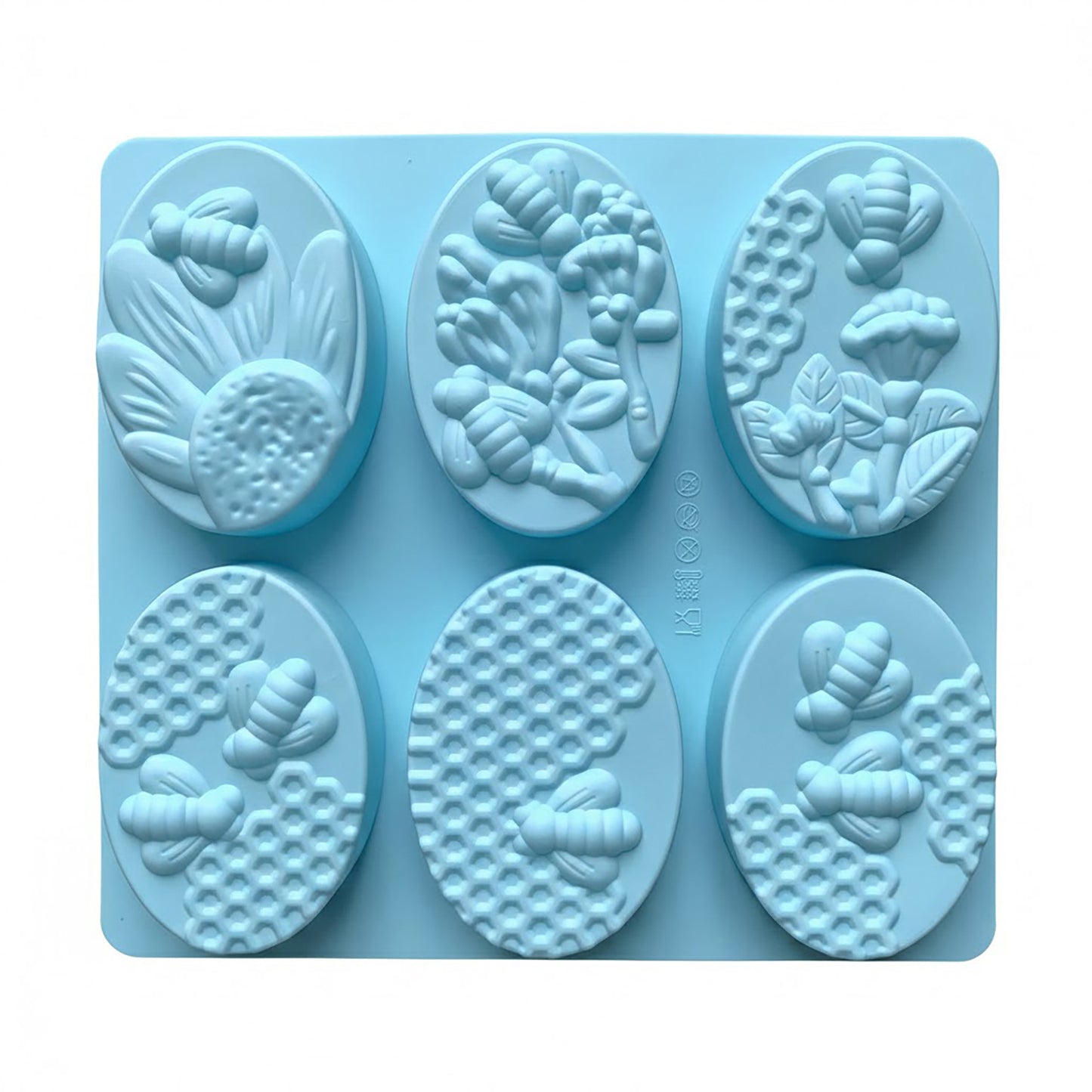 3-Piece Bee and Honeycomb Silicone Baking Mold Set Oval Cake Chocolate Candy Soap Mold