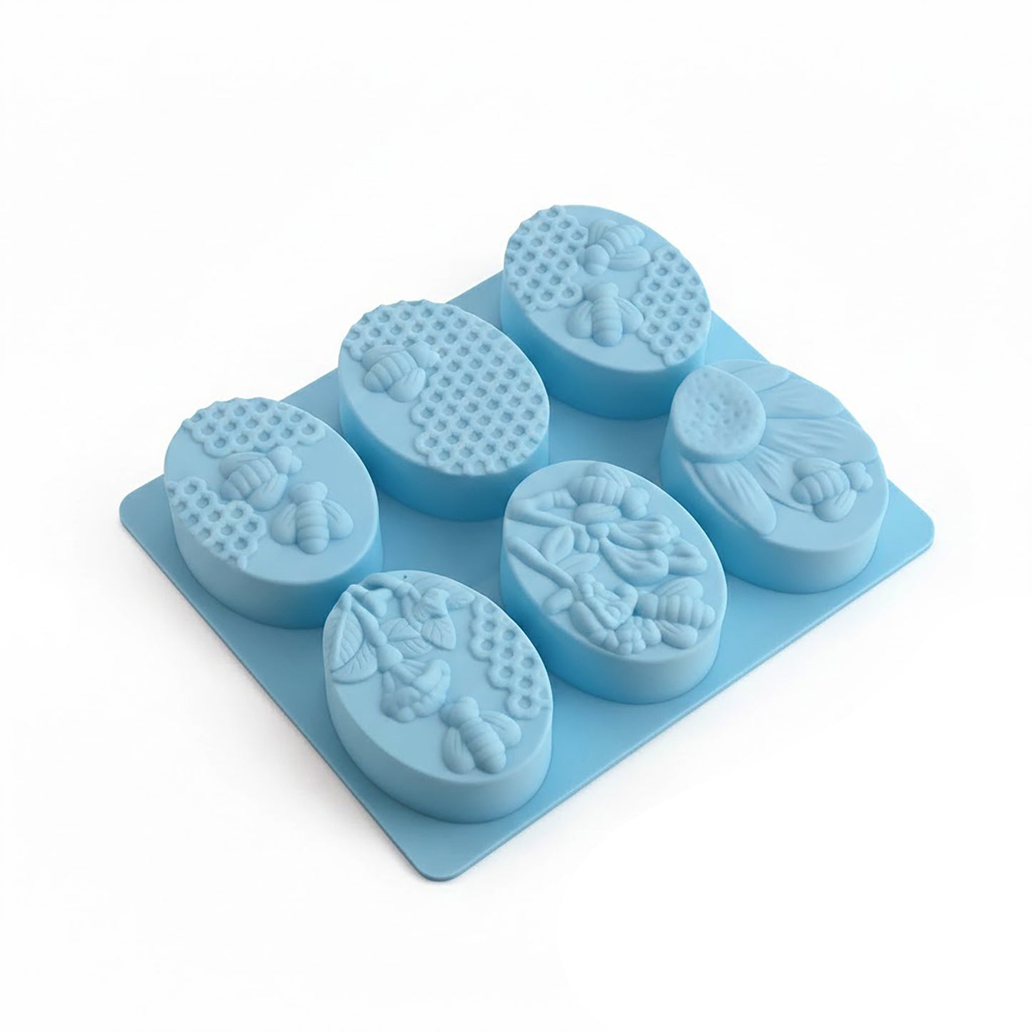 3-Piece Bee and Honeycomb Silicone Baking Mold Set Oval Cake Chocolate Candy Soap Mold