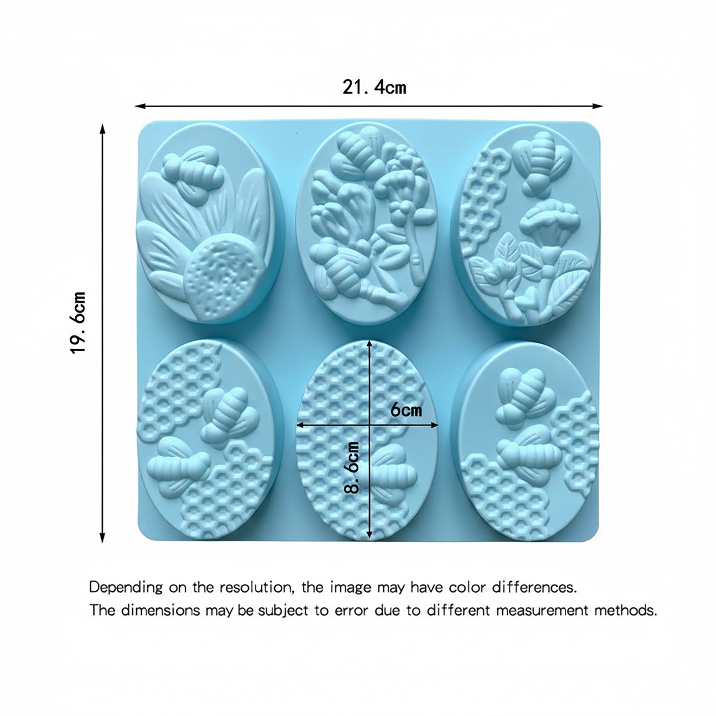 3-Piece Bee and Honeycomb Silicone Baking Mold Set Oval Cake Chocolate Candy Soap Mold