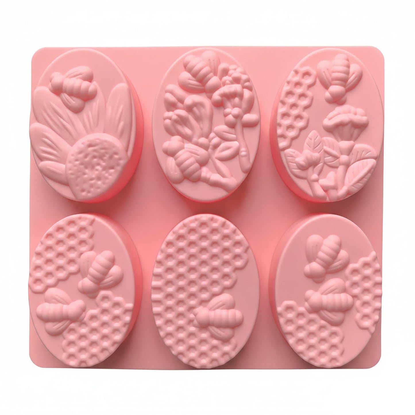 3-Piece Bee and Honeycomb Silicone Baking Mold Set Oval Cake Chocolate Candy Soap Mold
