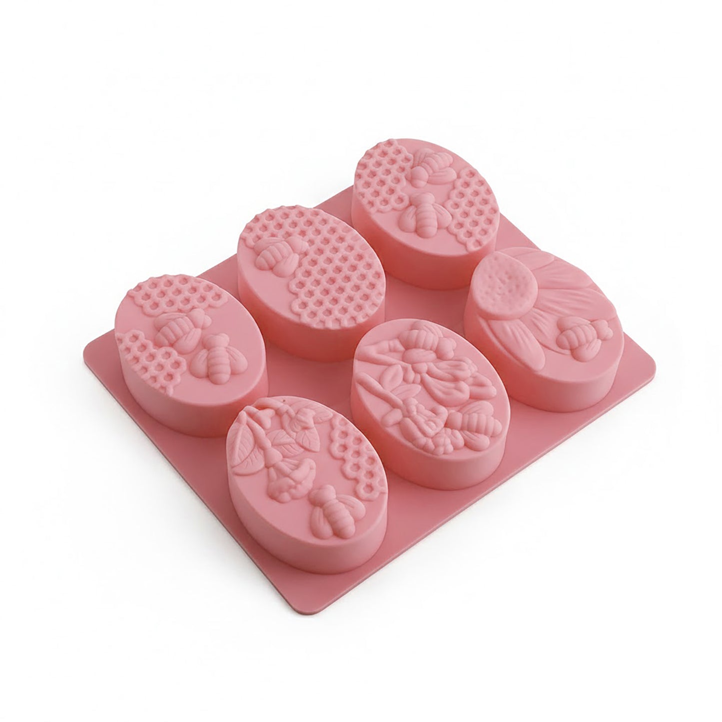 3-Piece Bee and Honeycomb Silicone Baking Mold Set Oval Cake Chocolate Candy Soap Mold