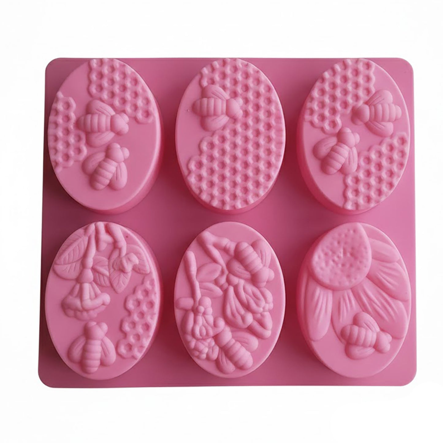 3-Piece Bee and Honeycomb Silicone Baking Mold Set Oval Cake Chocolate Candy Soap Mold
