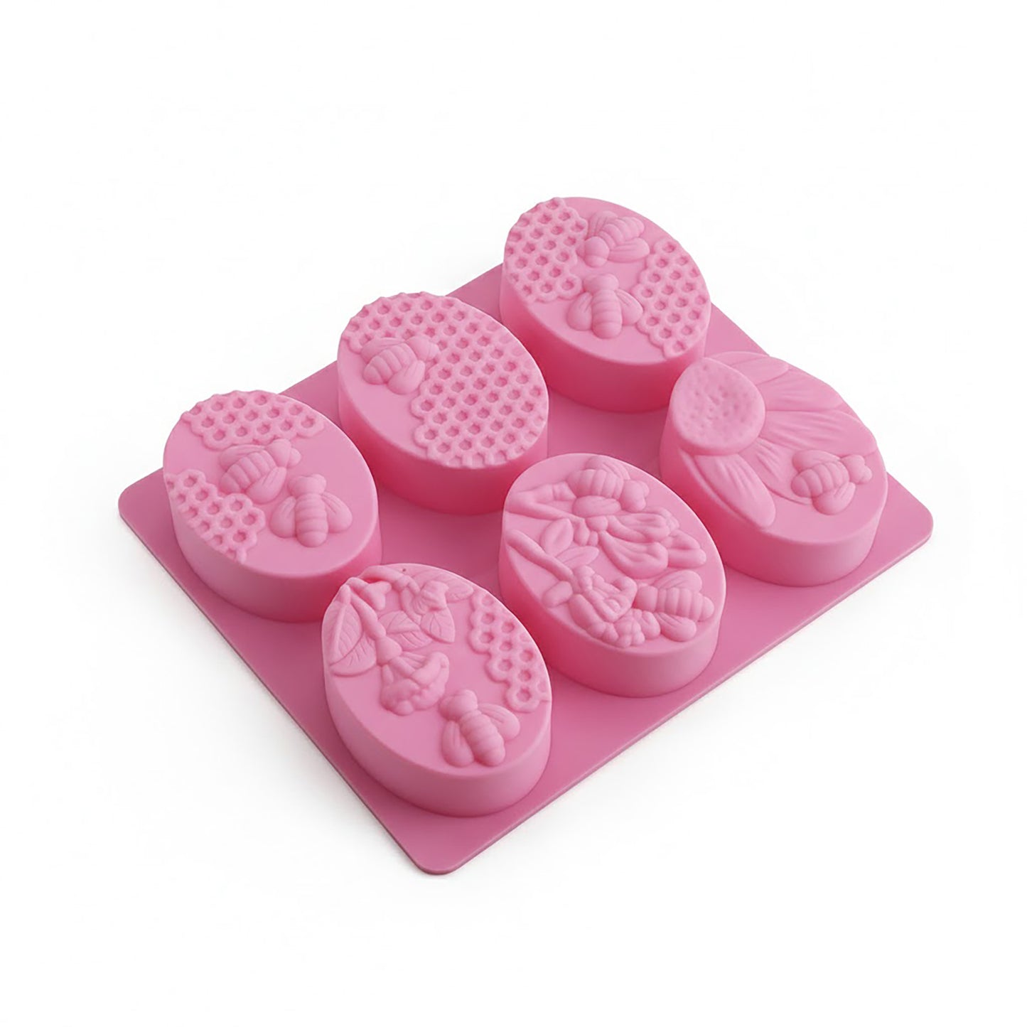 3-Piece Bee and Honeycomb Silicone Baking Mold Set Oval Cake Chocolate Candy Soap Mold