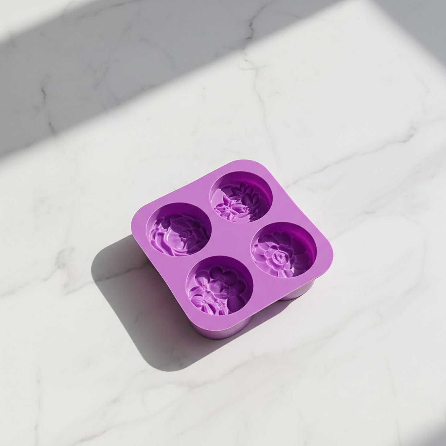 3-Piece Floral Silicone Baking Mold Set Round Flower Cake Soap Candy Chocolate Mold