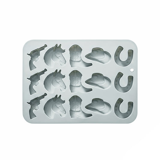 2-Piece Western Silicone Baking Mold Set Nonstick Flexible Chocolate Candy Dessert Mold