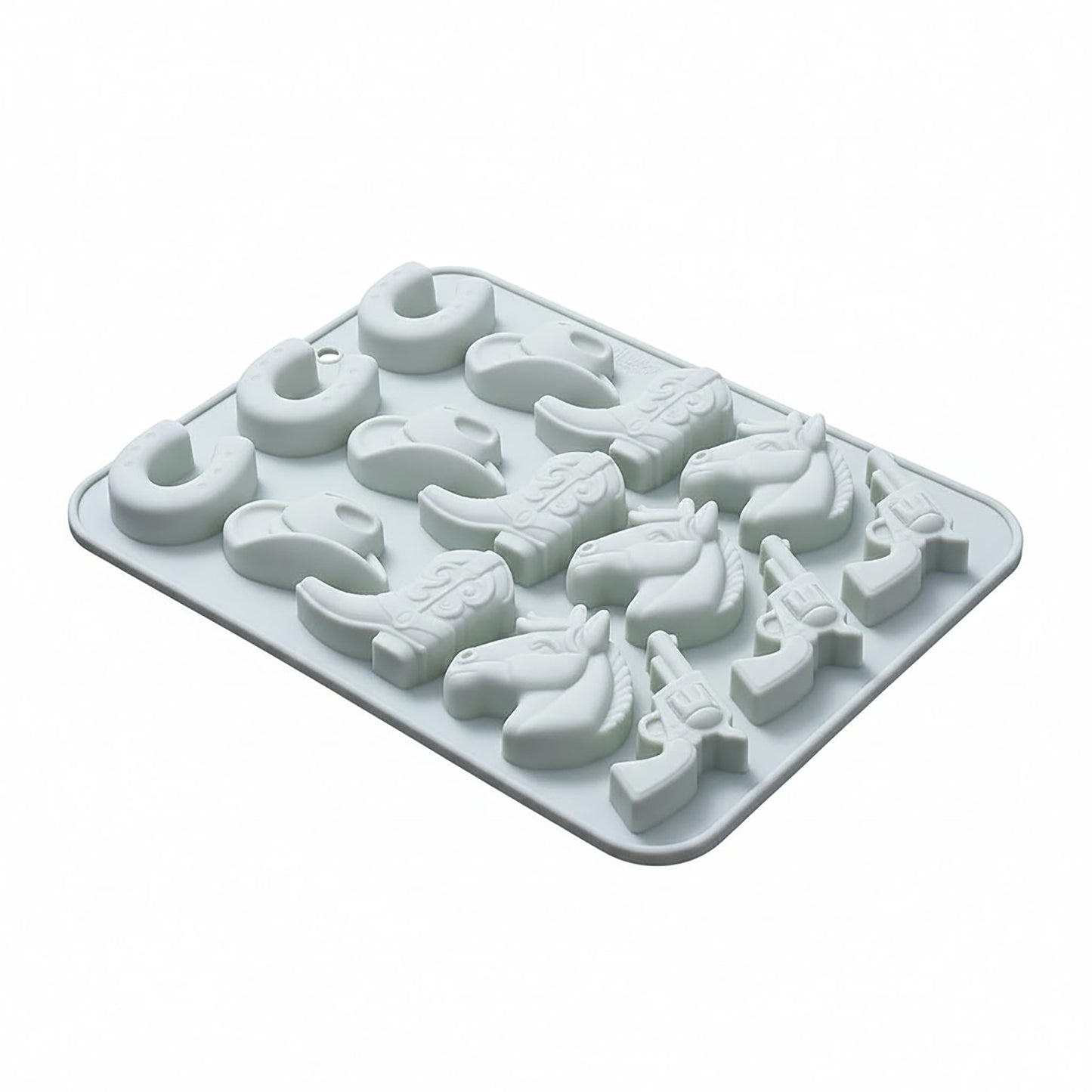 2-Piece Western Silicone Baking Mold Set Nonstick Flexible Chocolate Candy Dessert Mold