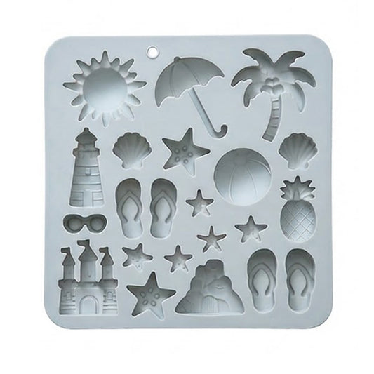 2-Piece Beach Silicone Baking Mold Set Nonstick Summer Shape Chocolate Candy Dessert Mold