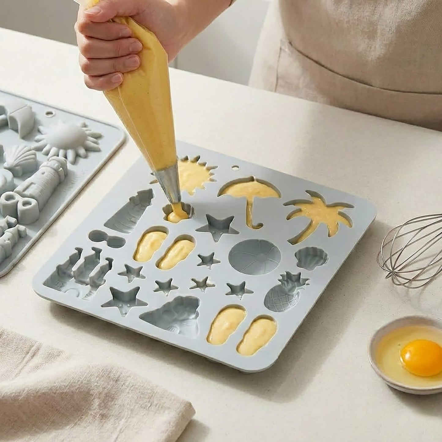 2-Piece Beach Silicone Baking Mold Set Nonstick Summer Shape Chocolate Candy Dessert Mold