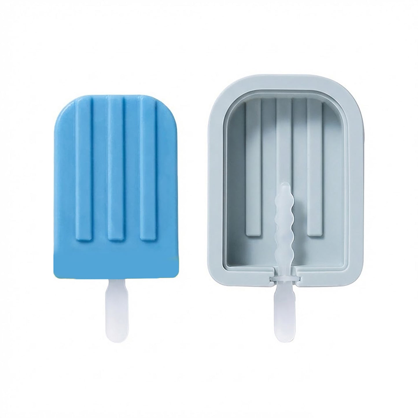 2-Piece Silicone Popsicle Mold Set Reusable Nonstick Ice Pop Maker with Easy Release Design
