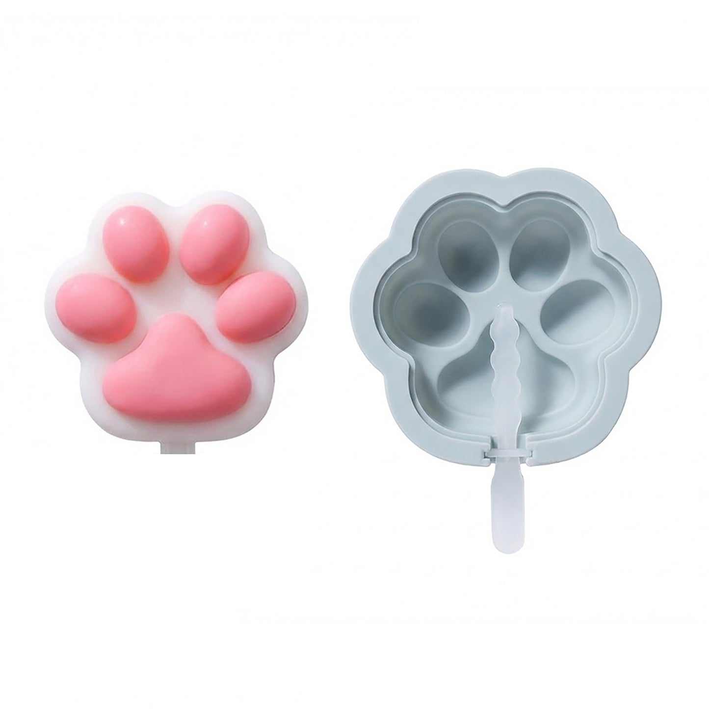 2-Piece Silicone Popsicle Mold Set Reusable Nonstick Ice Pop Maker with Easy Release Design