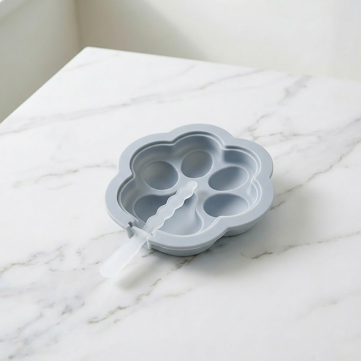 2-Piece Silicone Popsicle Mold Set Reusable Nonstick Ice Pop Maker with Easy Release Design