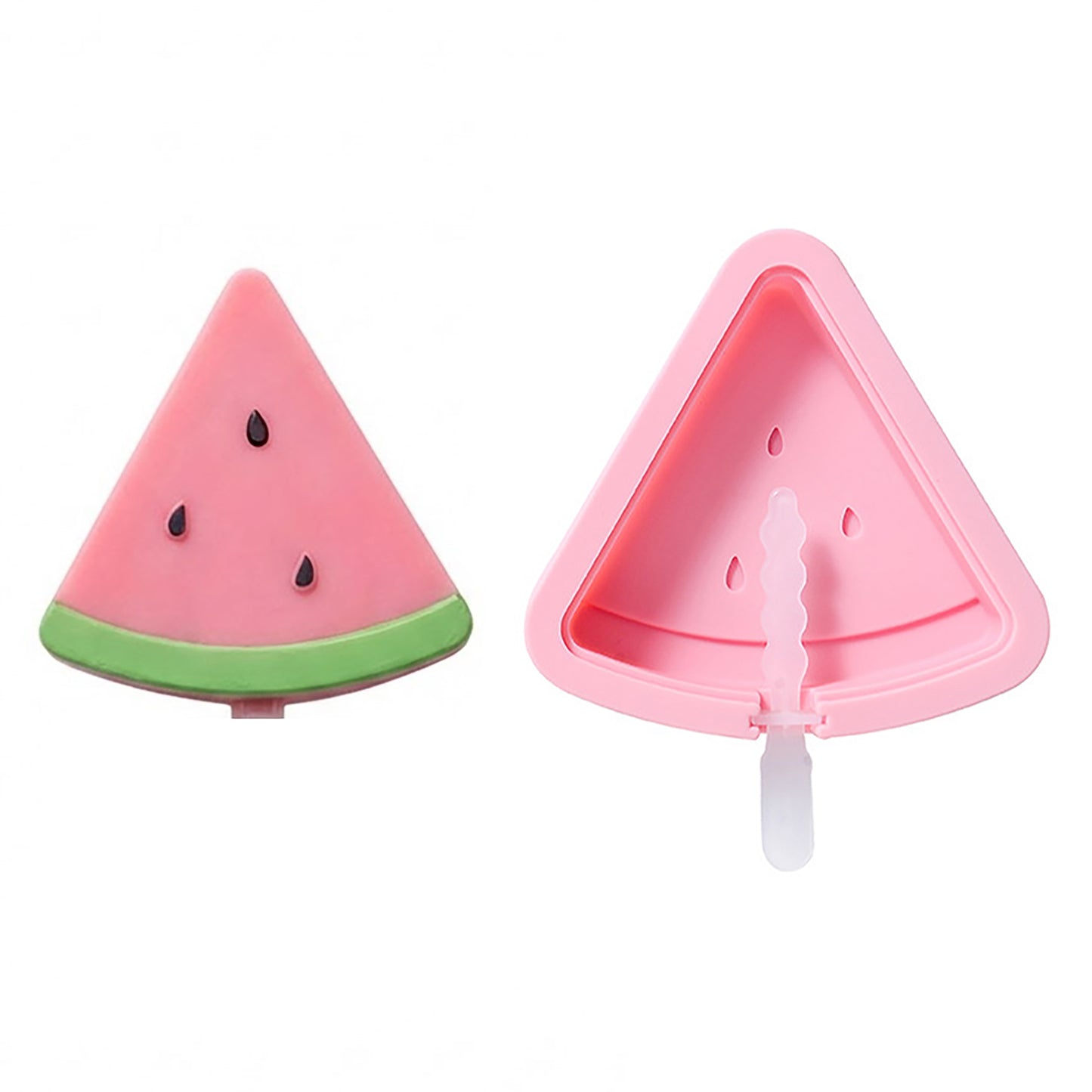 2-Piece Silicone Popsicle Mold Set Reusable Nonstick Ice Pop Maker with Easy Release Design