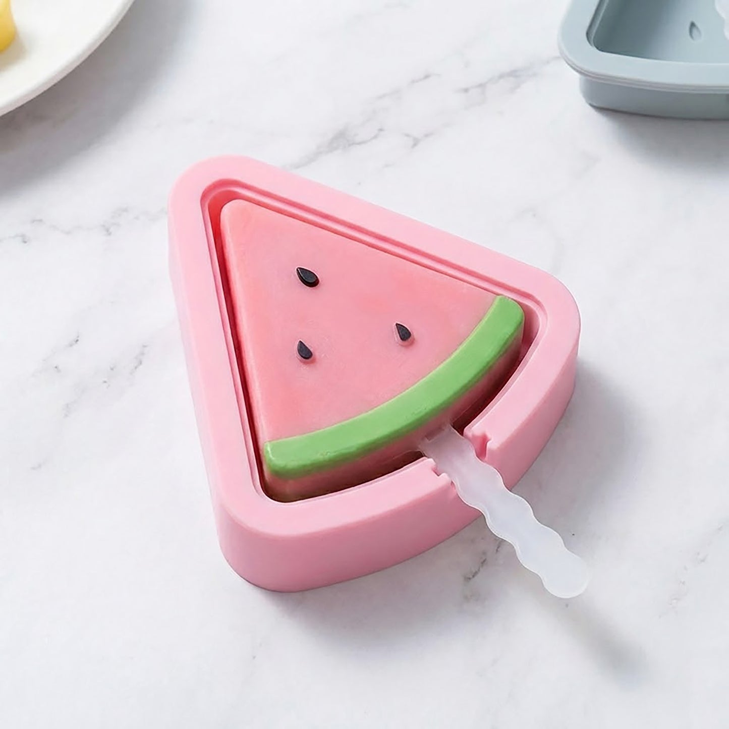 2-Piece Silicone Popsicle Mold Set Reusable Nonstick Ice Pop Maker with Easy Release Design