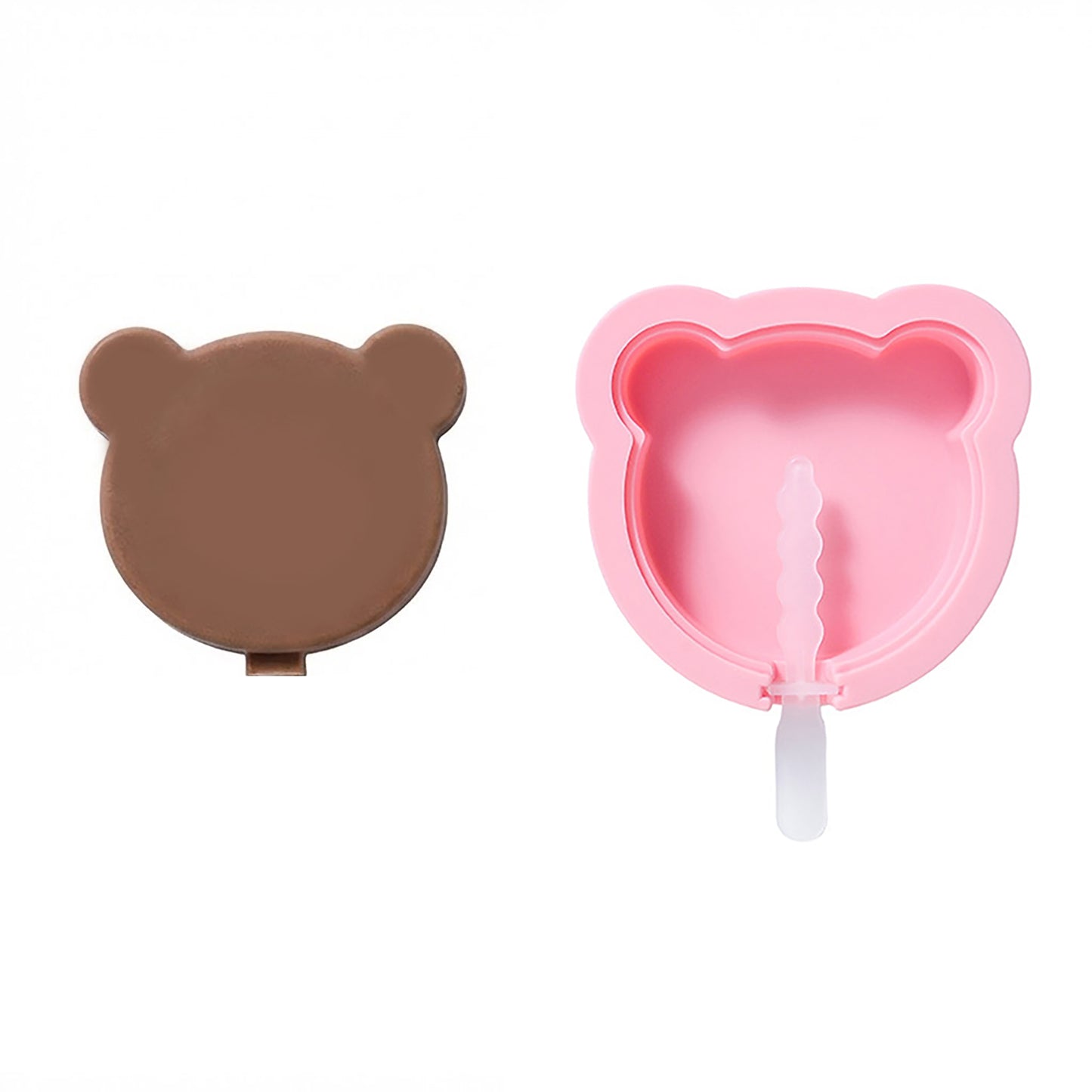 2-Piece Silicone Popsicle Mold Set Reusable Nonstick Ice Pop Maker with Easy Release Design