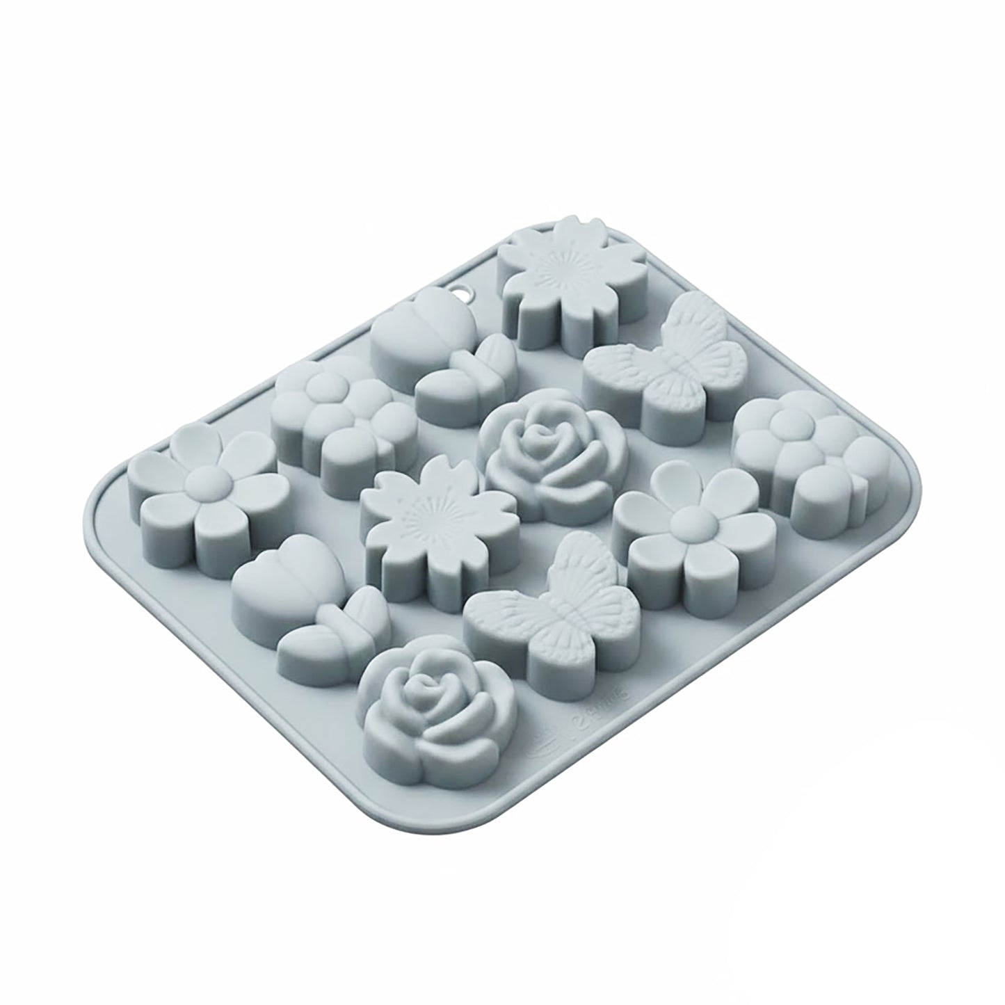 2-Piece Silicone Flower and Butterfly Baking Mold Set Nonstick Flexible Candy Chocolate Mold