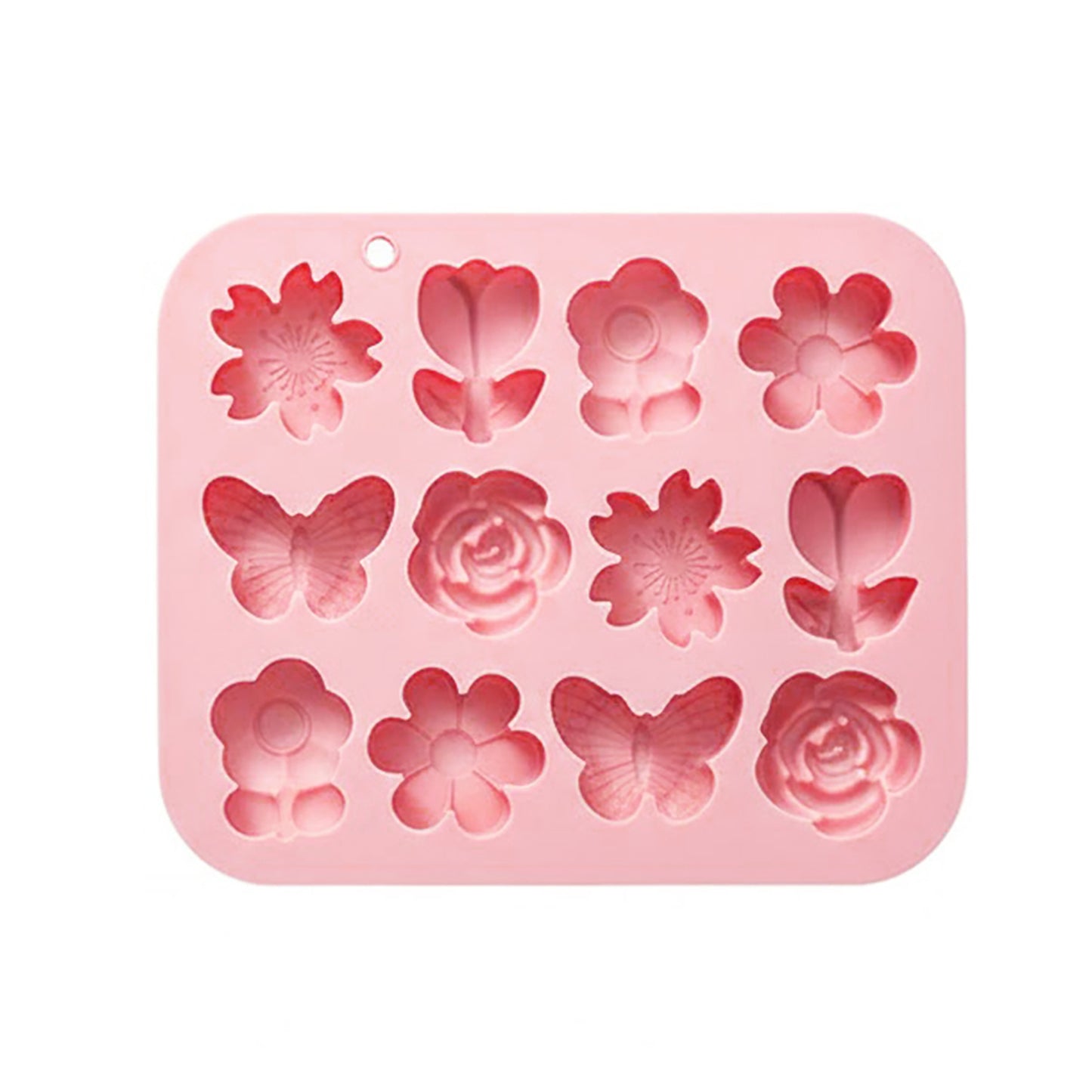 2-Piece Silicone Flower and Butterfly Baking Mold Set Nonstick Flexible Candy Chocolate Mold