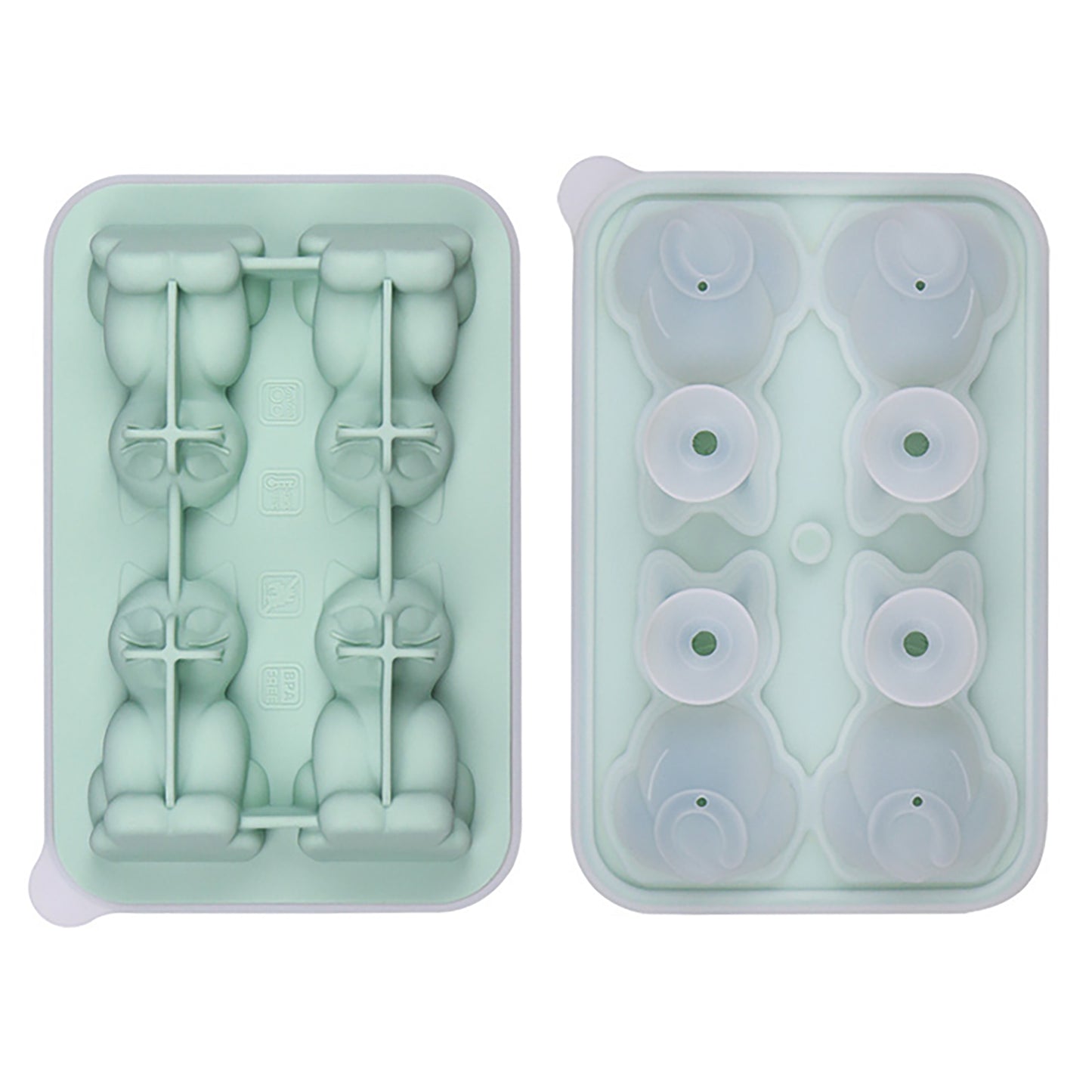Cat Shaped Ice Cube Tray Silicone Large Mold with Easy Release Flexible Freezer Tray
