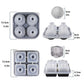 2-Piece Ice Cube Tray Set Round and Square Large Mold with Easy Release Flexible Silicone Design