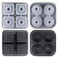 2-Piece Ice Cube Tray Set Round and Square Large Mold with Easy Release Flexible Silicone Design