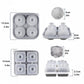 2-Piece Ice Cube Tray Set Round and Square Large Mold with Easy Release Flexible Silicone Design