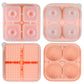 2-Piece Ice Cube Tray Set Round and Square Large Mold with Easy Release Flexible Silicone Design