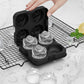 2-Pack Rose Silicone Ice Mold 4-Cavity Large Flower Ice Cube Tray with Lid