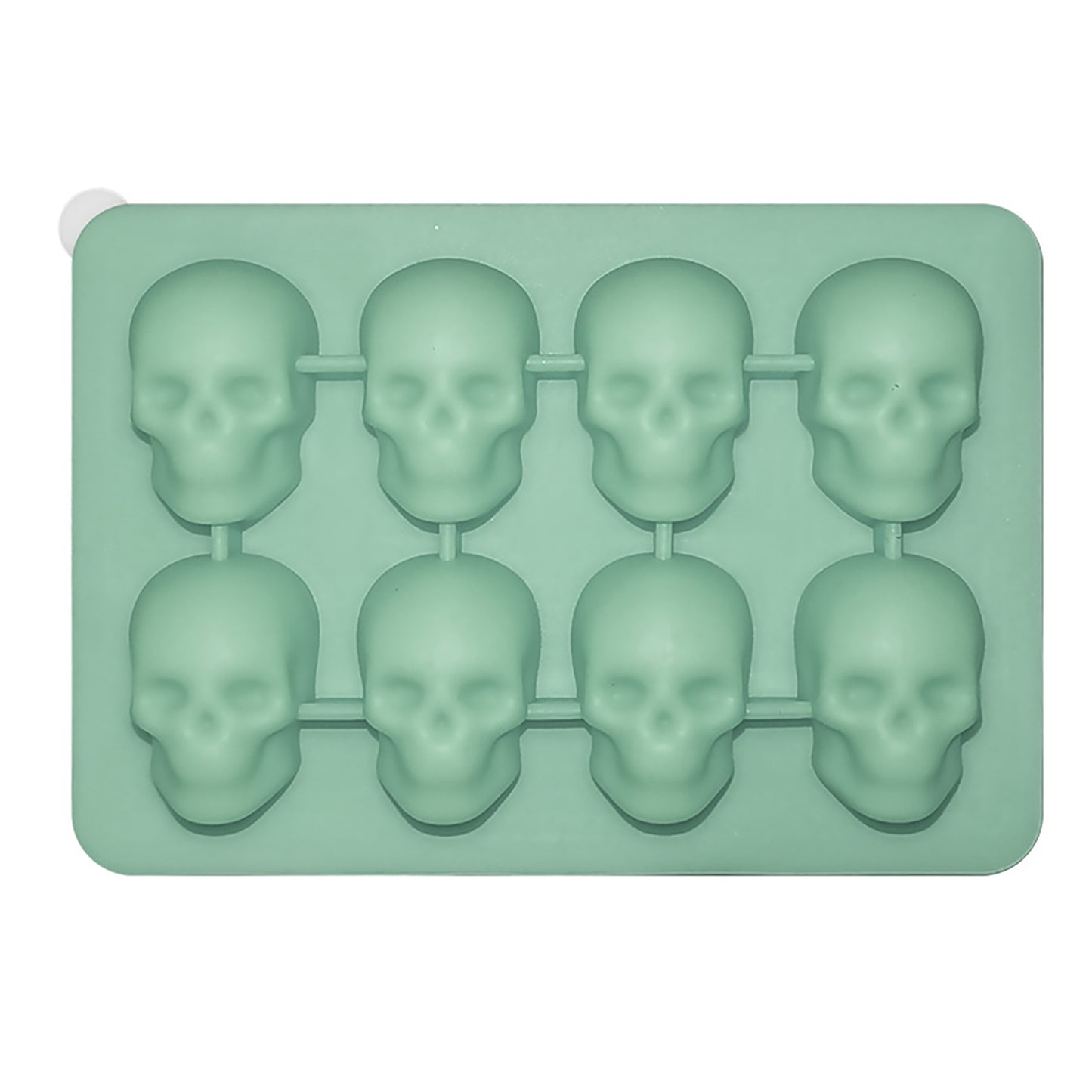 2-Pack Skull Silicone Ice Cube Tray 8-Cavity Flexible Nonstick Halloween Drink Mold
