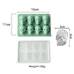 2-Pack Skull Silicone Ice Cube Tray 8-Cavity Flexible Nonstick Halloween Drink Mold