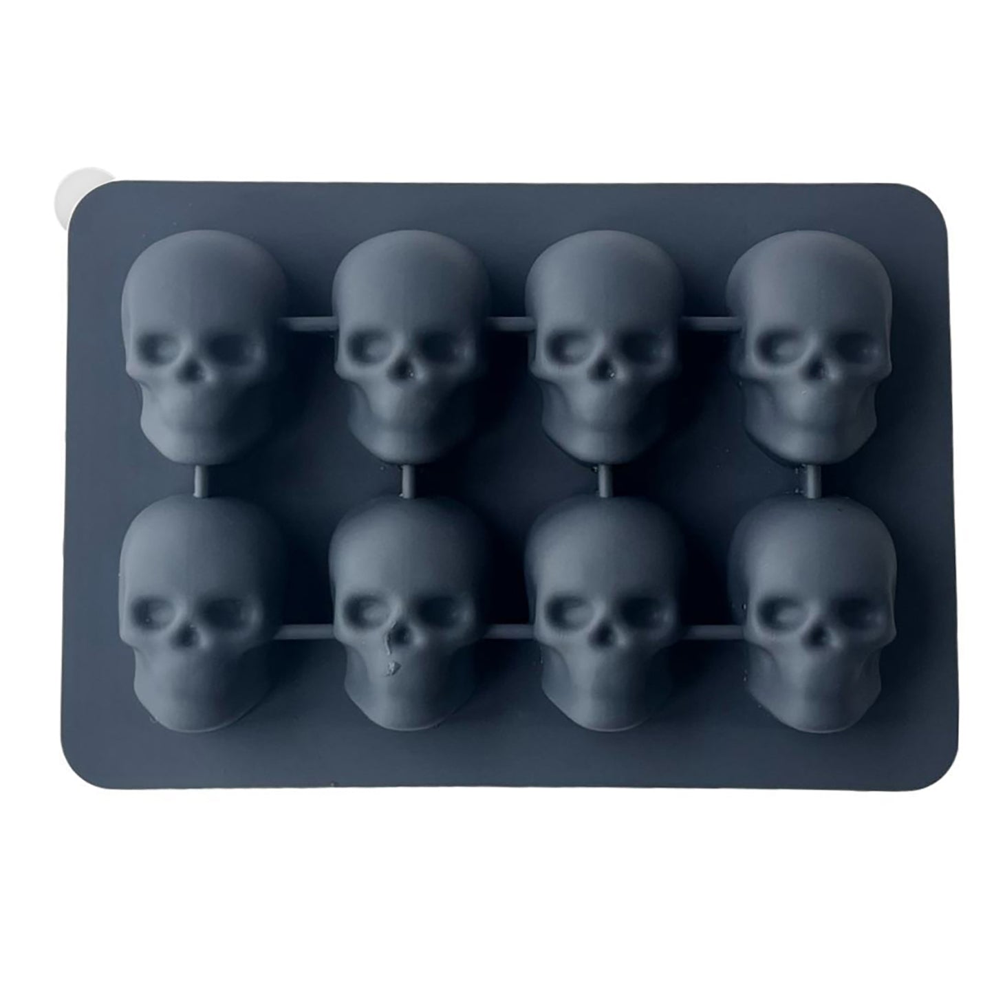 2-Pack Skull Silicone Ice Cube Tray 8-Cavity Flexible Nonstick Halloween Drink Mold