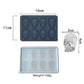 2-Pack Skull Silicone Ice Cube Tray 8-Cavity Flexible Nonstick Halloween Drink Mold
