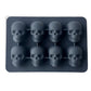 2-Pack Skull Silicone Ice Cube Tray 8-Cavity Flexible Nonstick Halloween Drink Mold