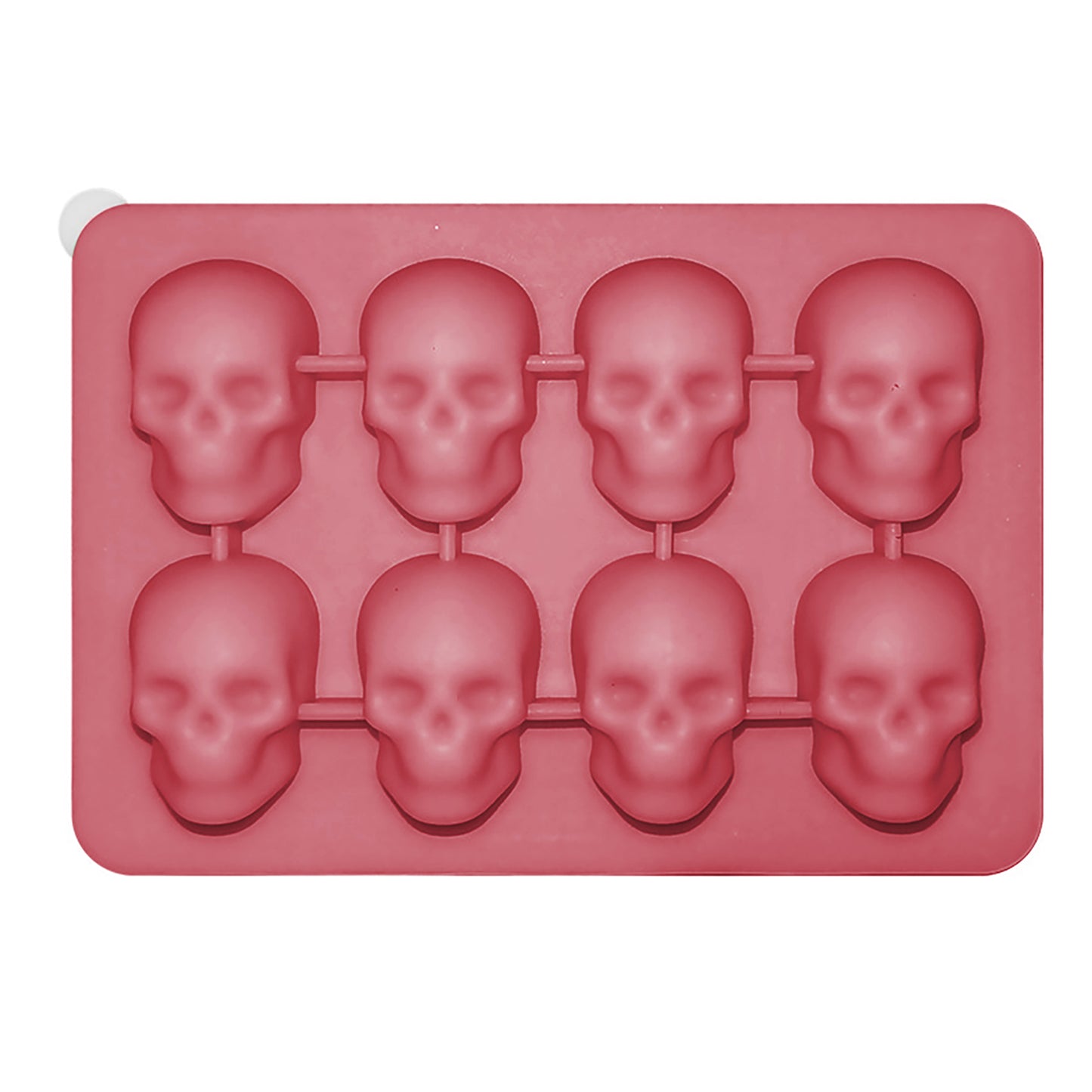 2-Pack Skull Silicone Ice Cube Tray 8-Cavity Flexible Nonstick Halloween Drink Mold