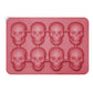 2-Pack Skull Silicone Ice Cube Tray 8-Cavity Flexible Nonstick Halloween Drink Mold
