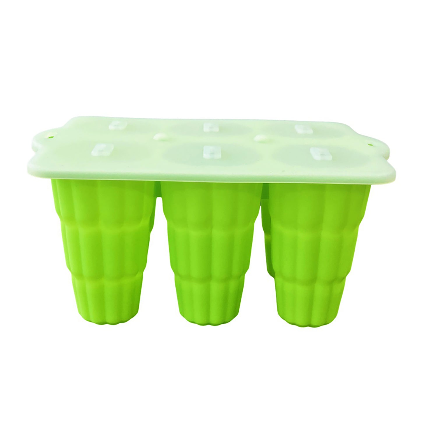 6-Cavity Silicone Popsicle Mold with Reusable Lid Flexible Nonstick Frozen Treat Tray