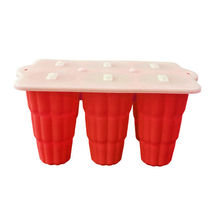 6-Cavity Silicone Popsicle Mold with Reusable Lid Flexible Nonstick Frozen Treat Tray