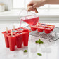 Silicone Popsicle Mold with Lid Reusable Ice Pop Maker Tray with 6 Cavities
