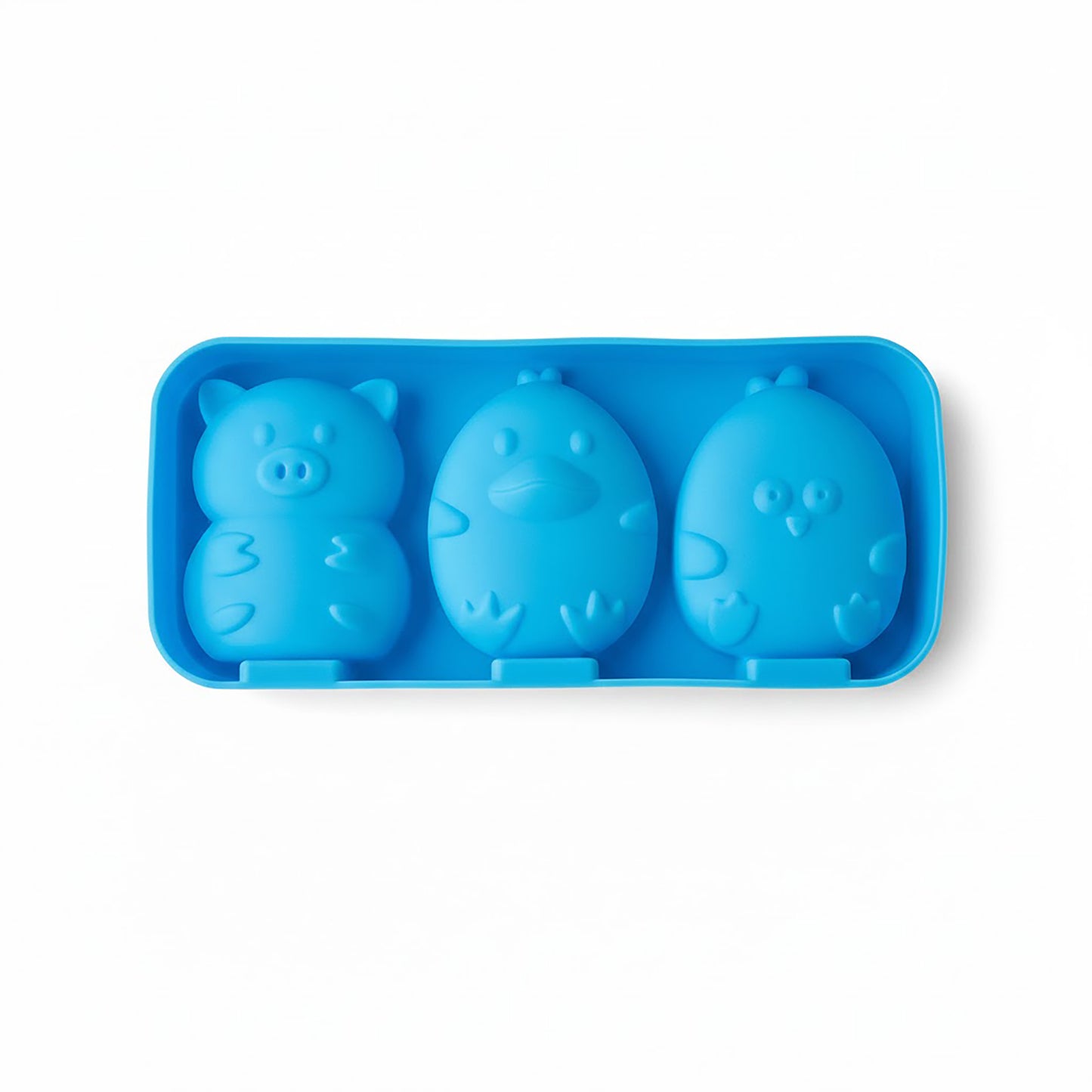 Silicone Animal Ice Mold Tray Cute Pig Duck Chick Shape Reusable Freezer Mold Set 2 Piece