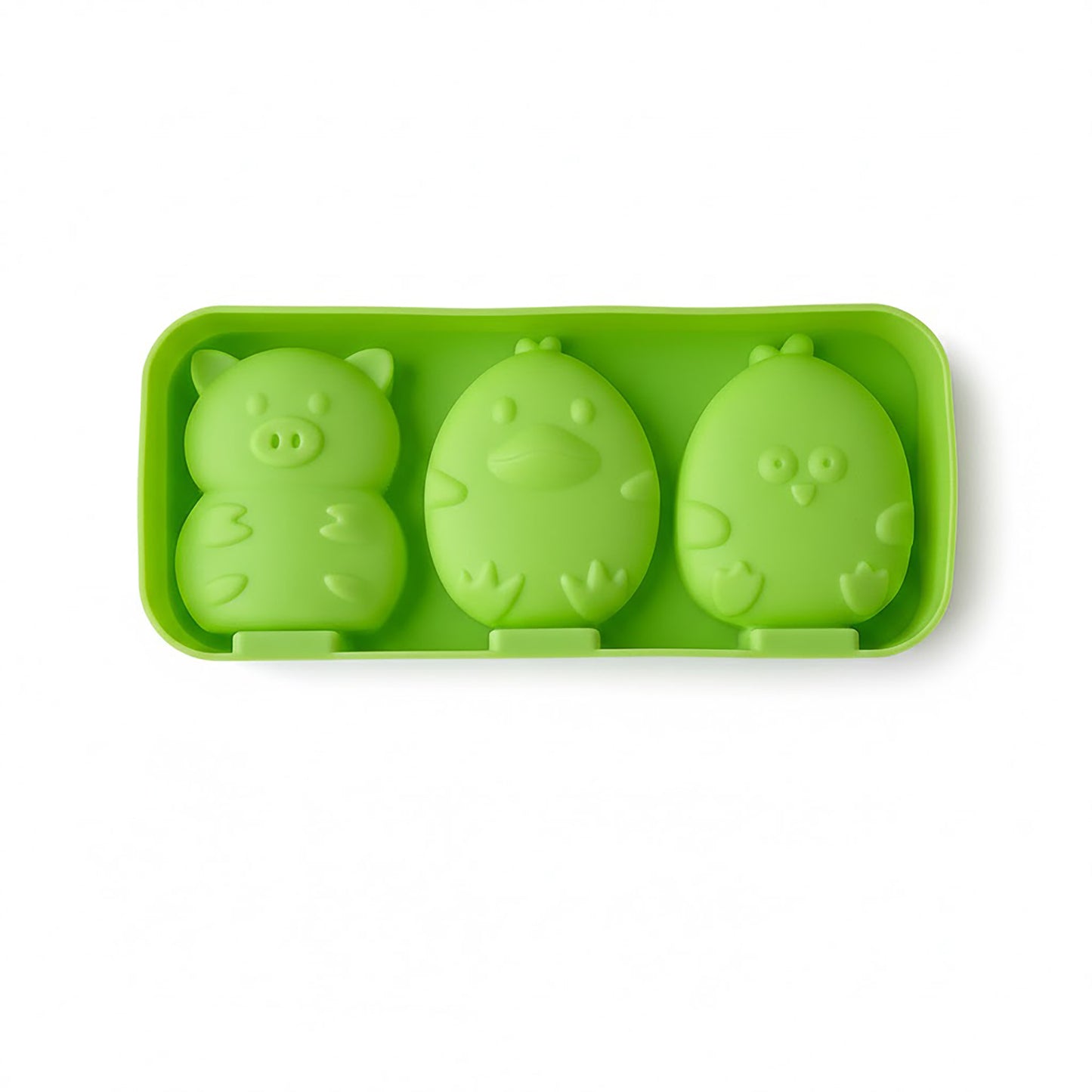 Silicone Animal Ice Mold Tray Cute Pig Duck Chick Shape Reusable Freezer Mold Set 2 Piece