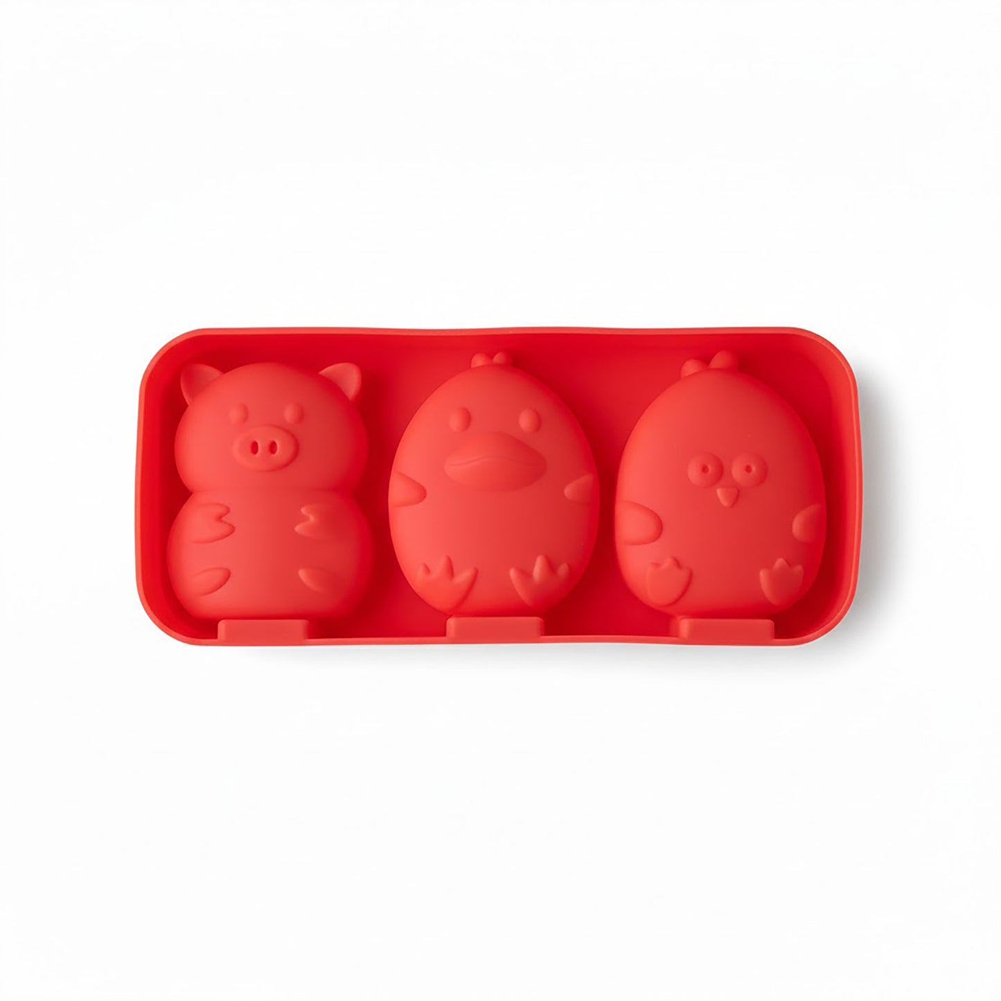 Silicone Animal Ice Mold Tray Cute Pig Duck Chick Shape Reusable Freezer Mold Set 2 Piece