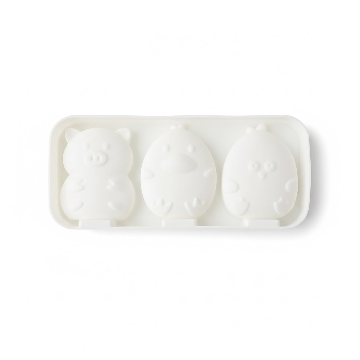 Silicone Animal Ice Mold Tray Cute Pig Duck Chick Shape Reusable Freezer Mold Set 2 Piece