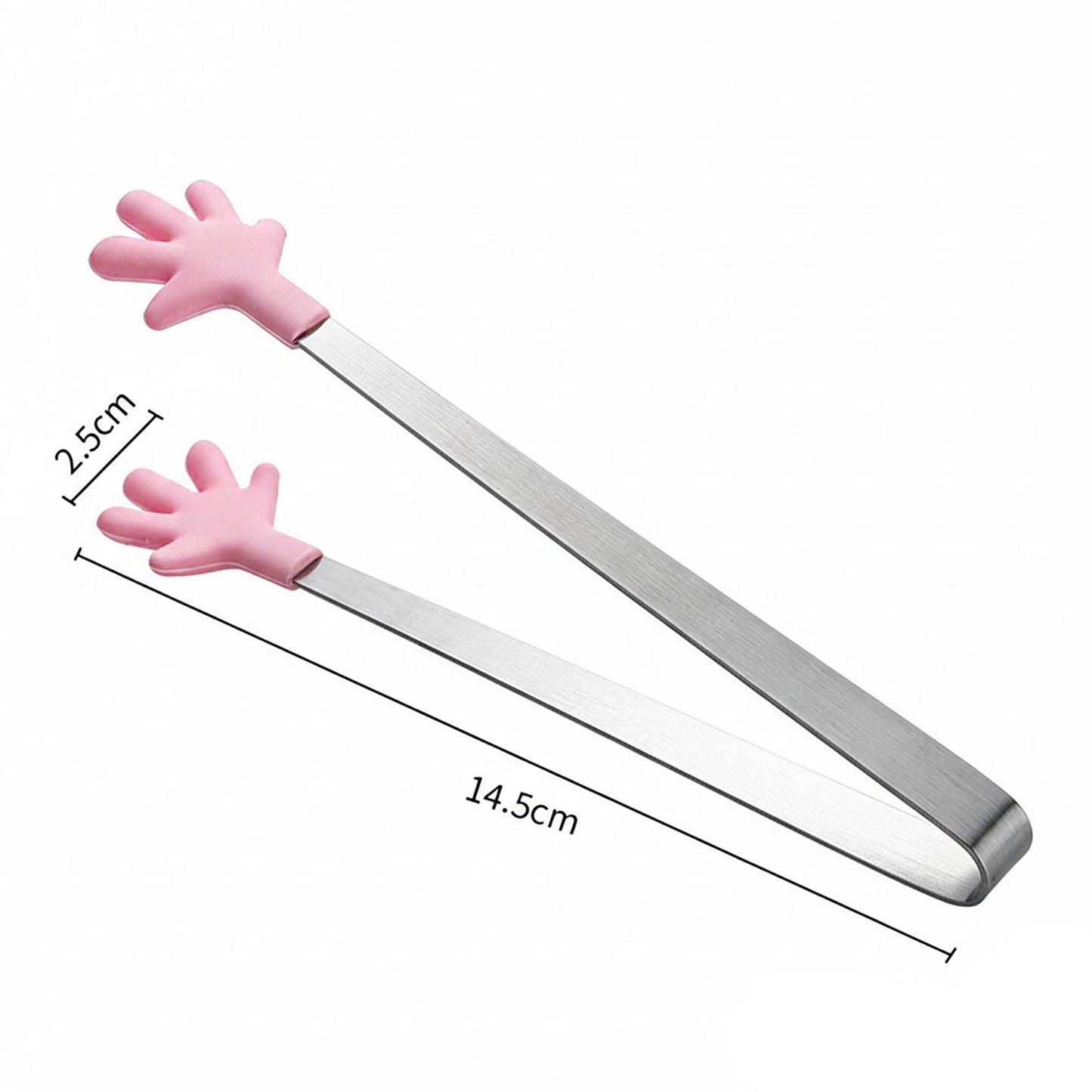 Stainless Steel Kitchen Tongs with Hand Shape Silicone Tips Serving Utensil Set 3 Piece