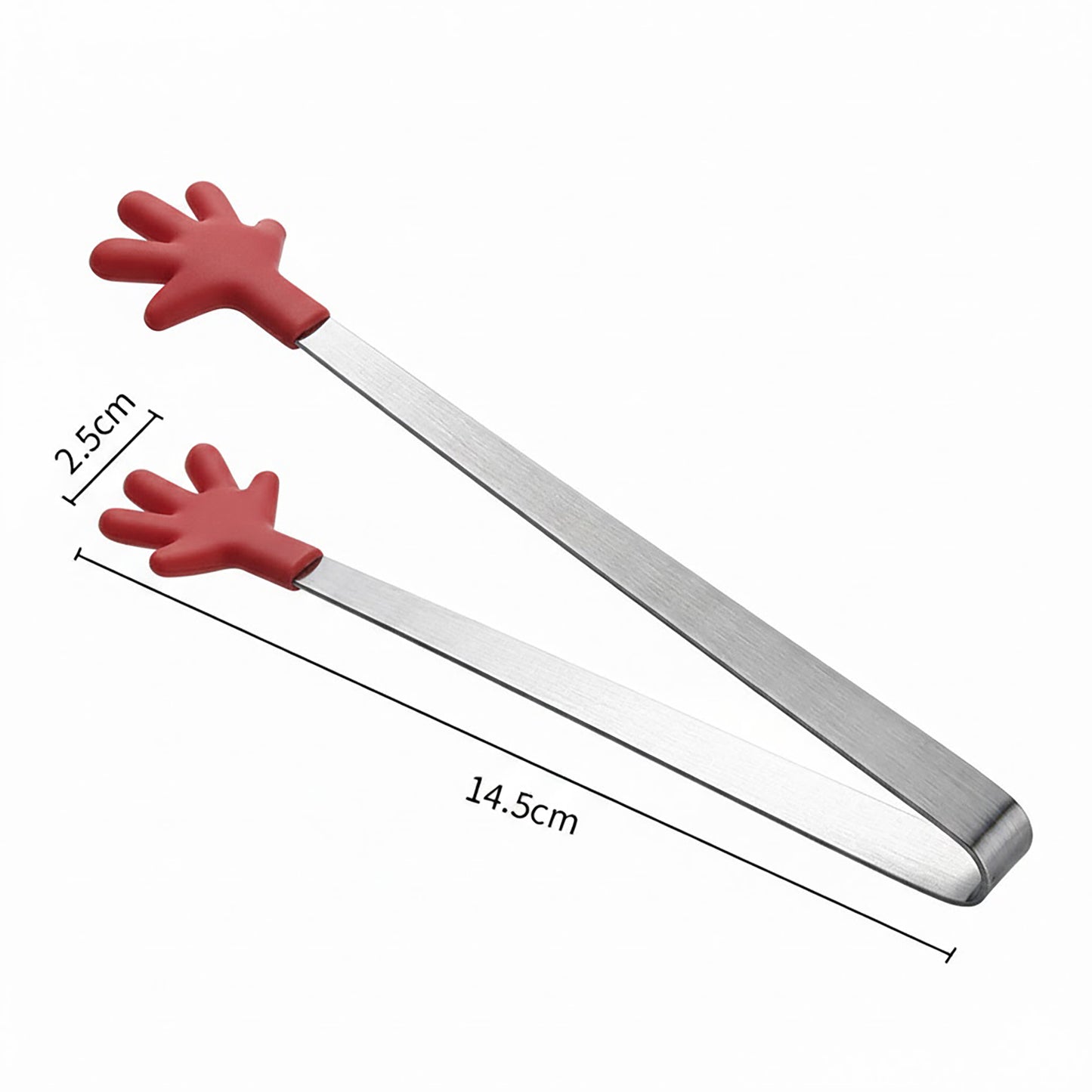 Stainless Steel Kitchen Tongs with Hand Shape Silicone Tips Serving Utensil Set 3 Piece