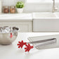 Stainless Steel Kitchen Tongs with Hand Shape Silicone Tips Serving Utensil Set 3 Piece
