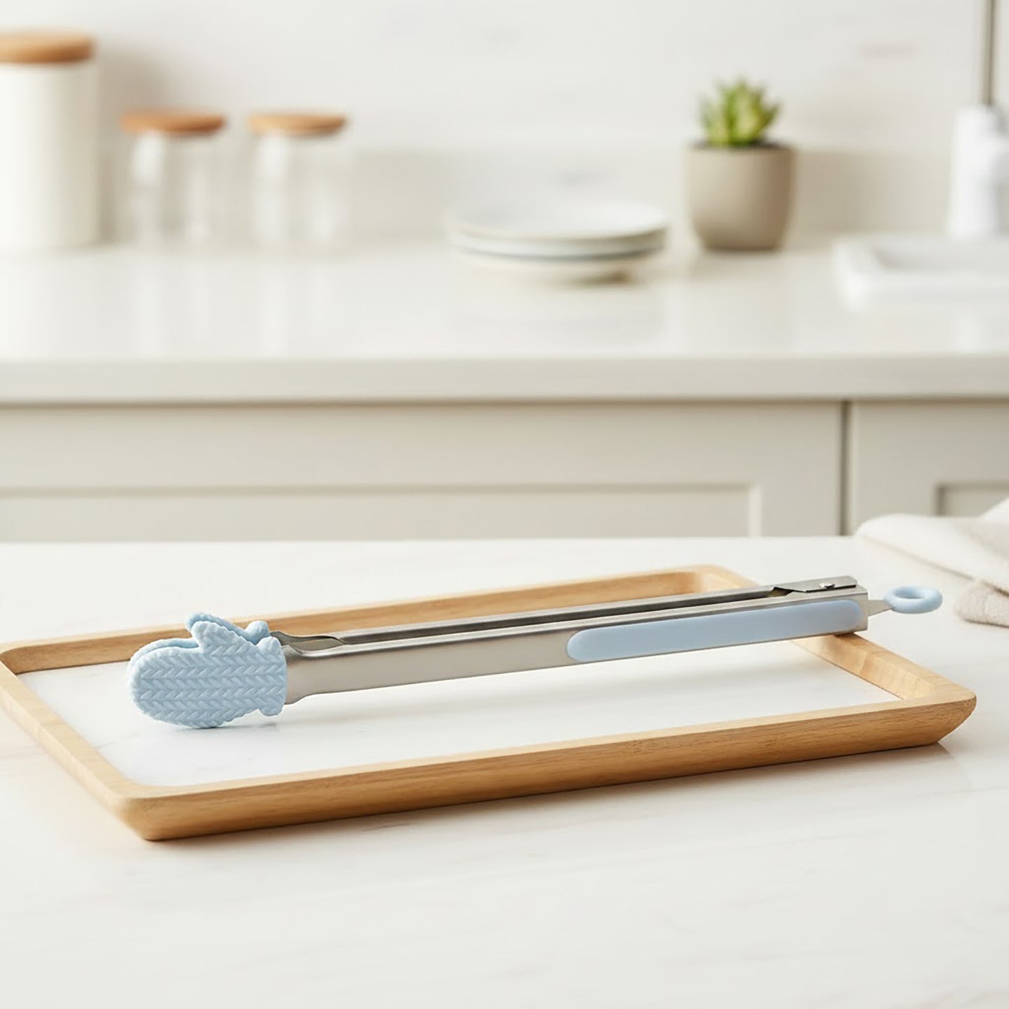 Stainless Steel Kitchen Tongs with Silicone Tips Non Slip Serving Utensil Set 2 Piece