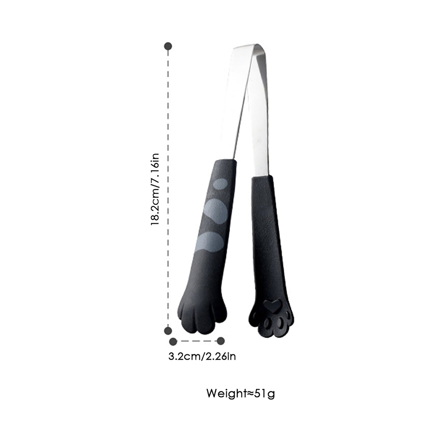 Stainless Steel Kitchen Tongs with Paw Handle Design Serving Utensil Set 2 Piece