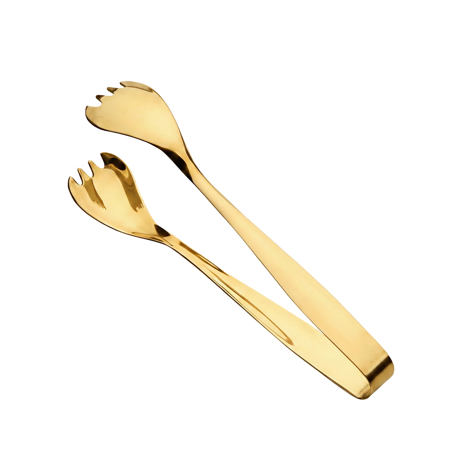 Stainless Steel Salad Tongs Mirror Finish Modern Serving Utensil Kitchen Tool