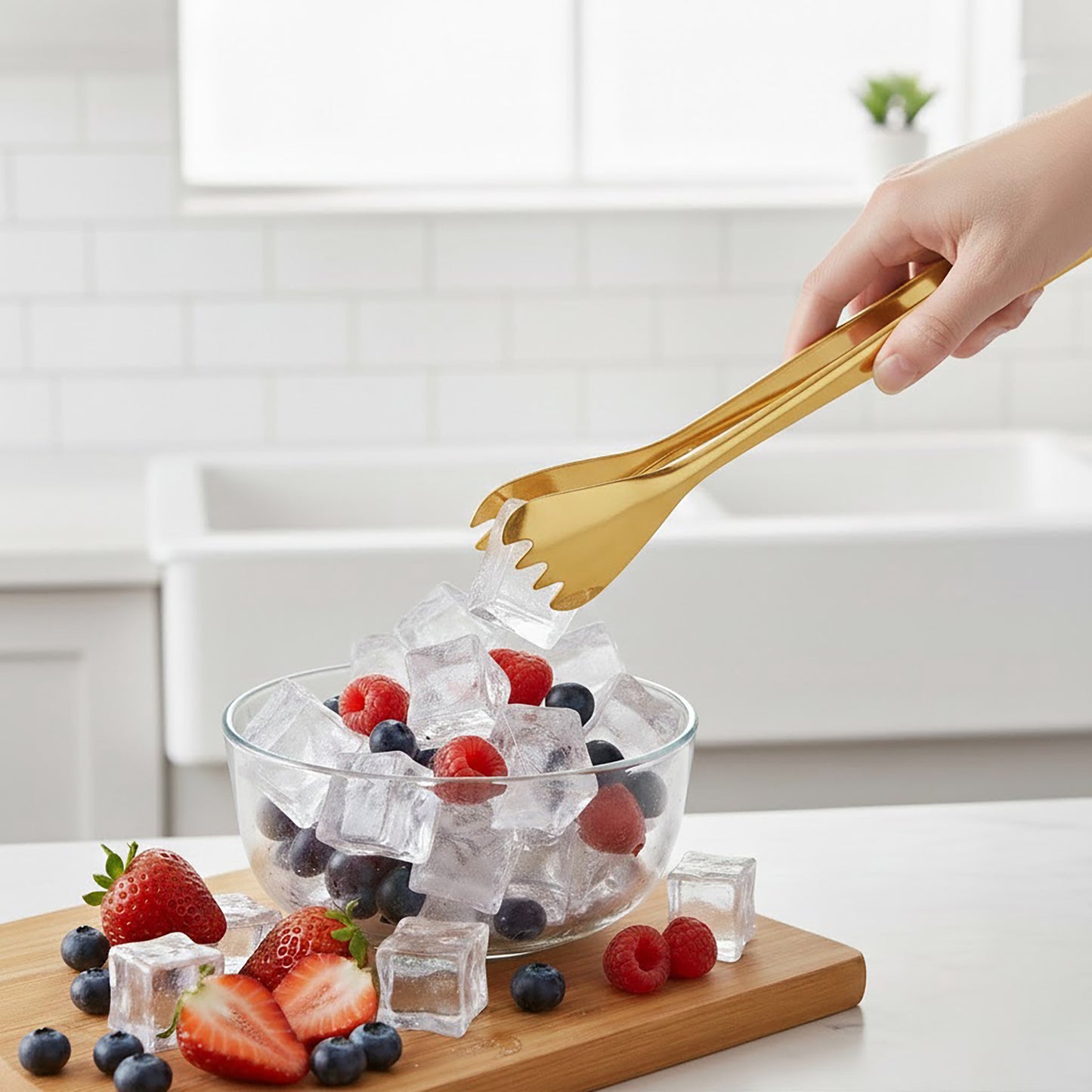 Stainless Steel Salad Tongs Mirror Finish Modern Serving Utensil Kitchen Tool